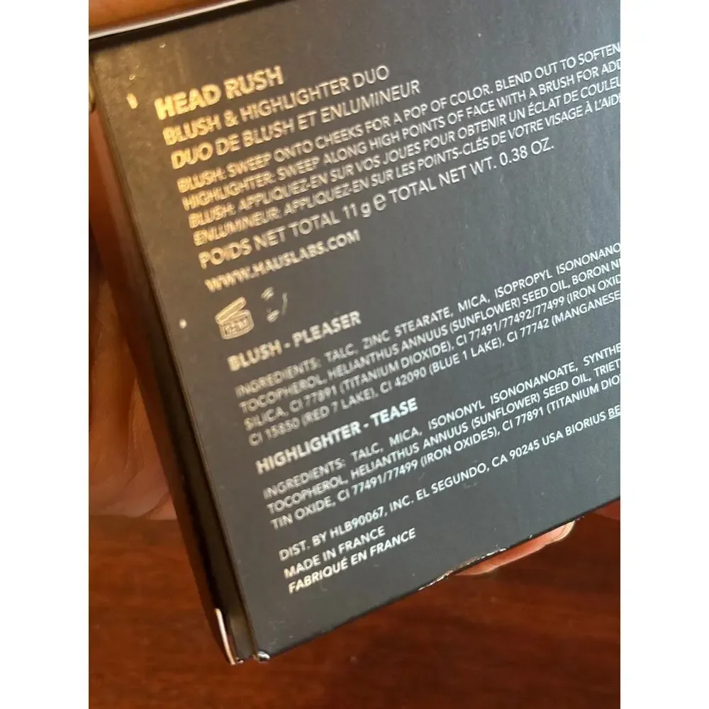 Haus Labs Head Rush Blush Highlighter Duo Pleaser Tease Peach Gold
